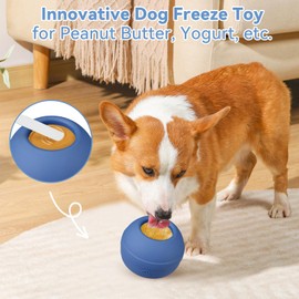 Animire Long-Lasting Interactive Dog Lick Toy, Stuffable Dog Enrichment to Keep Dogs Busy, Wobbly Treat Dispensing Freezable Licking Toys, Food-Grade Safe (Dark Blue,S)