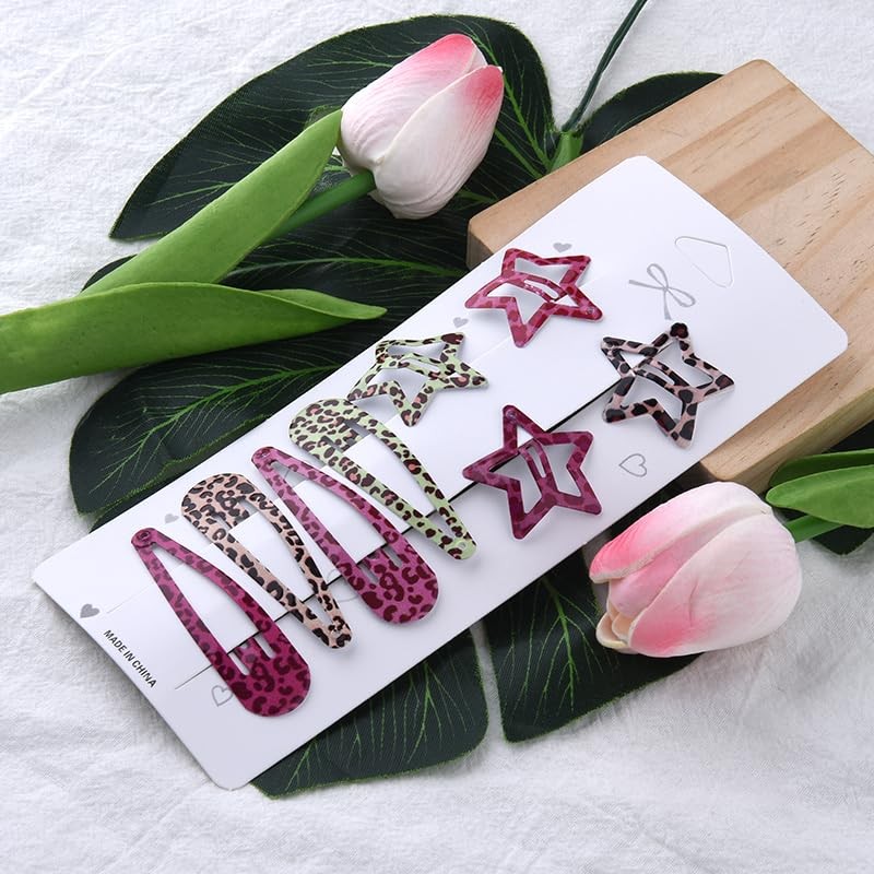 Y2k Leopard Hair Barrettes Clips Snap Hair Clips Pins for