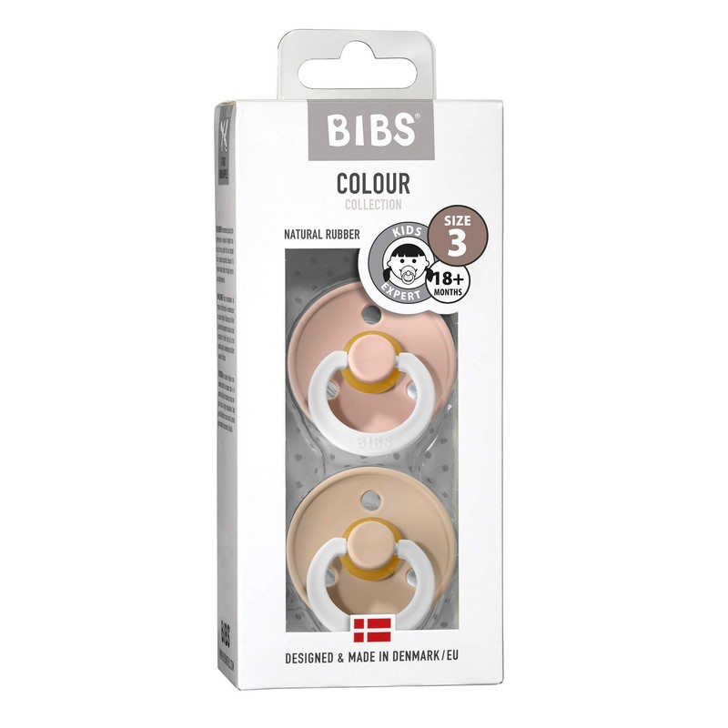 Bibs Colour Dummies, Pack of 2, Natural Rubber Danish Dummies