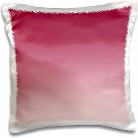 3dRose 16x16 inch Pillow Case - Image of Girly Pink Blush Ombre PS Chic