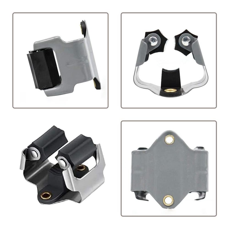 JIANGCHA 4 Pieces Mop Wall Mounted Clips Mop Broom Holder