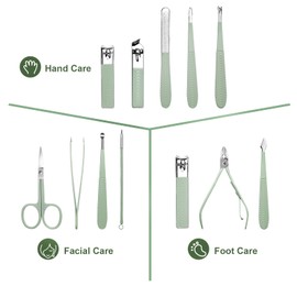 DUAIU 12-Piece Manicure Set Nail Care Set Manicure Pedicure Set Professional Stainless Steel Nail Scissors Set, Nail Case Women Men, Fingernail Care Set for Travel