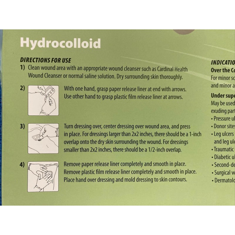 Cardinal HC66 Thin Hydrocolloid Wound Dressing 6" x 6" -
