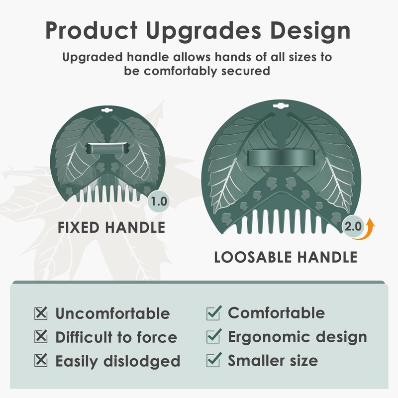 ORIENTOOLS Leaf grabber, Upgraded Yard Hand Rakes Durable Leaf Scoops