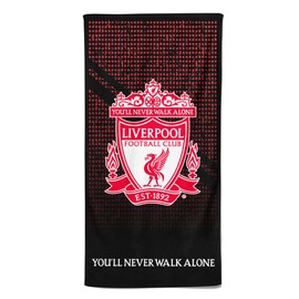 Liverpool Football Crest Beach Towel 100% Cotton LFC Mesh Bath Swim Towel Liverpool Gift for Teens Men Kids 70 x 140 cm