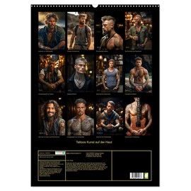 Tattoos Kunst auf der Haut (Wandkalender 2026 DIN A2 hoch), CALVENDO Monatskalender: Tattoos Kunst auf der Haut - eine Leinwand für unvergleichliche Schönheit. (CALVENDO Menschen)