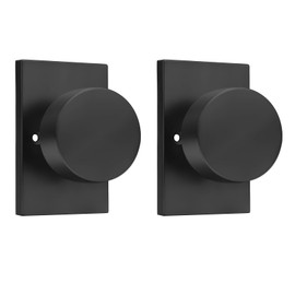 goldenwarm Black Dummy Door Knob, Zinc-Alloy Matte Black Heavy Duty Dummy Door Knob(2 Pack)