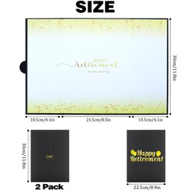 2 Pack Black Retirement Party Decorations, Happy Retirement Guest Book Alternative, Farewell Party Supplies Going Away Gifts for Office Coworker Women Men, Retirement Signature Board Book