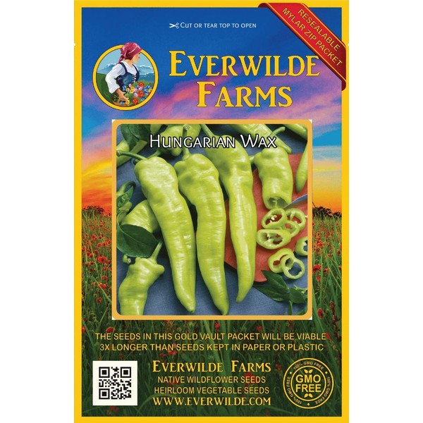 Everwilde Farms - 1 Oz Hungarian Wax Hot Hot Pepper Seeds - Gold Vault