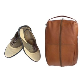 Piel Leather Deluxe Shoe Bag, Saddle, One Size