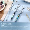 Huwena 6 Pcs Beadable Keychain Bars Blanks Bead Keychain Metal
