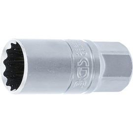 BGS 2386 | Spark Plug Socket with Rubber mount, 12-point | 12.5 mm (1/2") Drive | 21 mm
