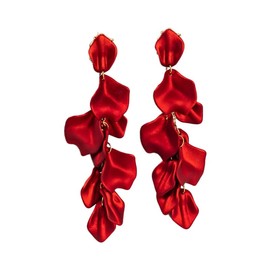 Flower Earrings for Women, Bohemian Flower Long Petal Drop Dangle Earrings, Acrylic Petal Earrings for Wome, Elegant Layered Tiered for Women Chic Boho Wedding Jewelry, one size, Acrylic, No Gemstone