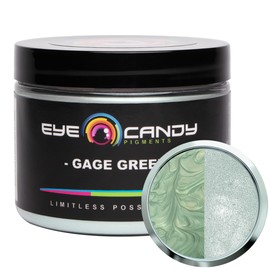 Eye Candy Premium Mica Pigment Powder "Gage Green" (50G) Multipurpose DIY Arts and Crafts Additive | Epoxy, Resin Art, Nail Polish, Paint, Slime, Bath Bombs, Cosmetics