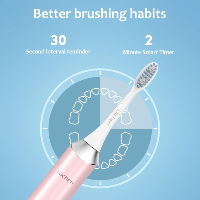Lächen Sonic Electric Toothbrush for Adults, Rechargeable, 5 Modes