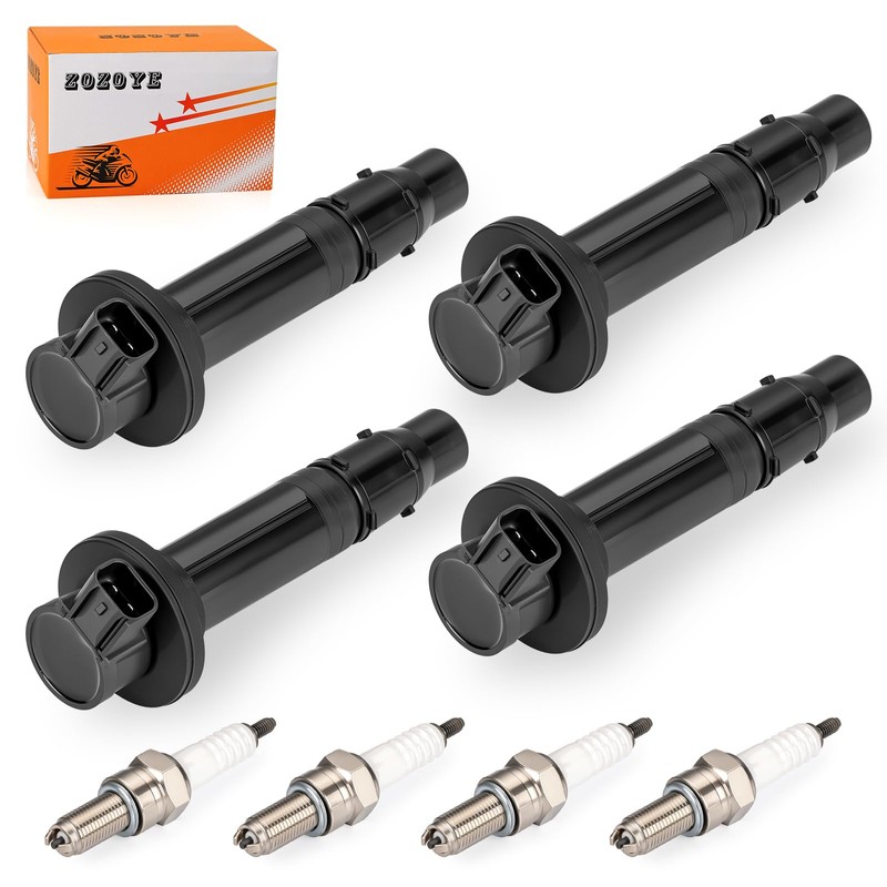 4Pcs Ignition Stick Coils w/Spark Plug For Yamaha YZF-R6 1999-2002