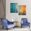 2 Framed Canvas Abstract Art Blue Orange Wall Decor Paintings