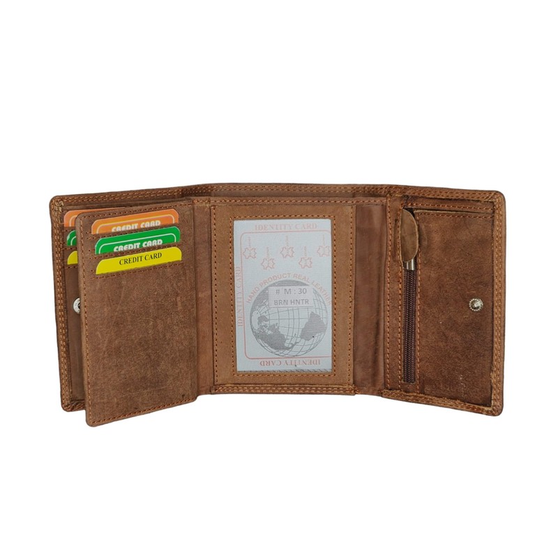 MORUCHA Designer Wallets Mens RFID Blocking Genuine Leather Trifold Wallets