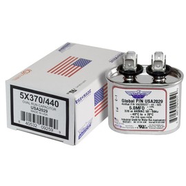 Amana B9456-50 - 5 uf MFD 370/440 Volt VAC AmRad Oval Run Capacitor, Made in The U.S.A.