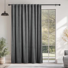 StangH Extra Wide Velvet Curtains, Room Darkening Privacy Protect Window Treatments, Luxury Super Soft Modern Decor Panels for Bedroom/Guest Room, Grey, W72 x L84 inches, 1 Panels