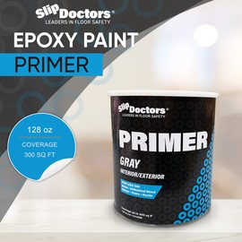 Slip Doctors Epoxy Paint Primer (Gallon) for Wood, Metal and Concrete – Ideal for Exterior and Interior Floors and Stairs – Fast Drying & Corrosion Resistant