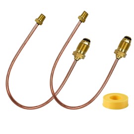 MENSI 15 Inches Two Stage Auto Changeover Regulator Copper Pigtail Hose Tubing Pipe POL x 1/4" Male Pipe Thread, 2Packs