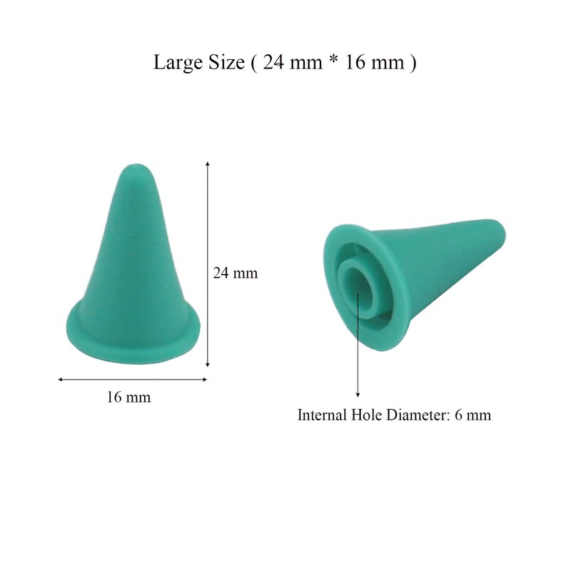 8pcs Knitting Needle Stoppers, Green Large Silicone Knitting Needle Point