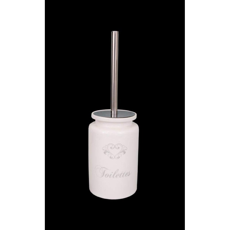 ATN French Shabby Vintage Chic Ceramic Toilettes Toilet Brush Freestanding