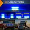 Nilight 8PCS Led Strobe Lights 12LED Blue Emergency Light 12V