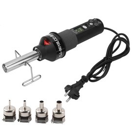 Hot Air Gun, 220V 450W Digital Electric Hot Air Blower with LCD Display and 4 Nozzles, Adjustable Soldering Hot Air Blower for Crafts, Shrinking PVC