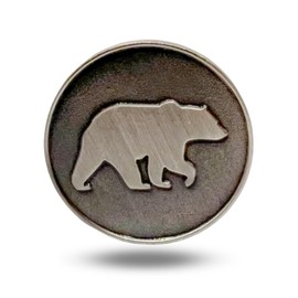 Full Metal Markers Bear Bruin Unique Magnetic Metal Golf Ball Marker Accessory with Hat Clip for Men and Women (1 Ball Marker + 1 Hat Clip)