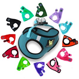 EcoBark Pink XXXS Dog Harness, Soft Mesh No Pull Mini Body Halter for Toy Breeds up to 10in, Escape Proof, Recycled Straps, Adjustable, Teacup Dog Harness Vest Under 5lbs