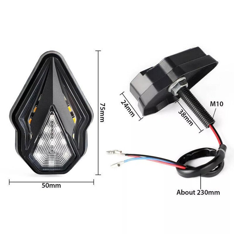 2 Pieces Sequential Motorcycle Flush Mount LED Turn Signals Blinker