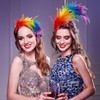 Lusofie Fascinator Headpiece Feather Hair Accessories 1920s Feather Headband Rainbow