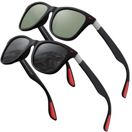 Perfectmiaoxuan Polarized Sunglasses, For Driving, UV 400, UV Protection, Sports, Bicycle, Biking, Fishing, Climbing, Sunglasses for men, black + dark green