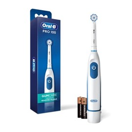 Oral-B Pro 100 Gum Care, Battery Powered Toothbrush, White (New Model)