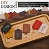 Tikjiua 30 Pcs Leather Key Fob Kit, Rectangular PU Leather