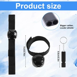 Bear Bells with Whistle, Loud Bear Bell Emergency Whistle Bear Bells Carabiner for Hiking Camping Outdoor Fishing Climbing Mountain Survival Safety