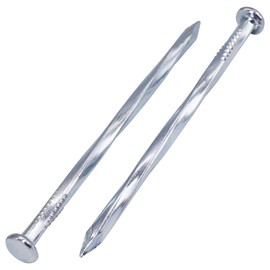SKIR'CO (50 pcs) Square Twisted Steel Nails 3.8 x 70 mm, Zinc Plated Steel Nails, Woodworking Nails, Square Twist Nails