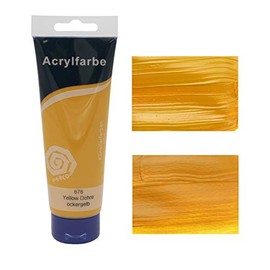 Paintersisters® Acrylic Paints 120 ml, Choice of 24 Shades, Original Artist Quality, for Painting on Stretcher Frame, Canvas (05 Ochre Yellow)