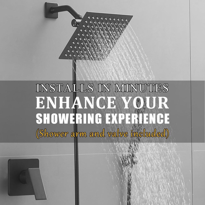HXYHS 8 Inch Rainfall Shower Head and Handheld Spray Combo