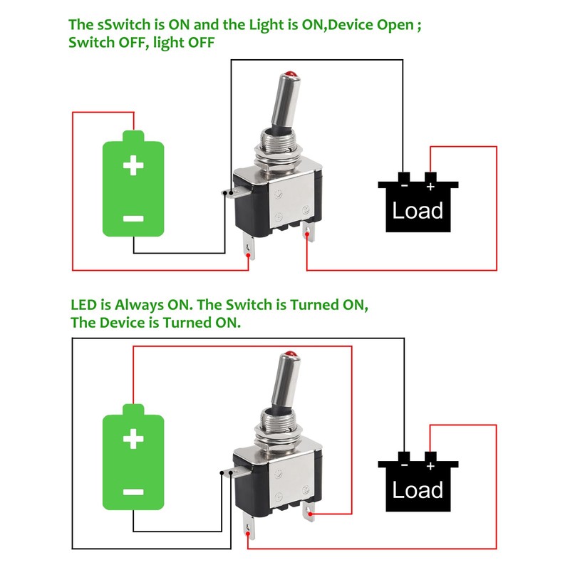 JUZITAO 6PCS Rocker Toggle Switch 12V 20A Heavy Duty Switch