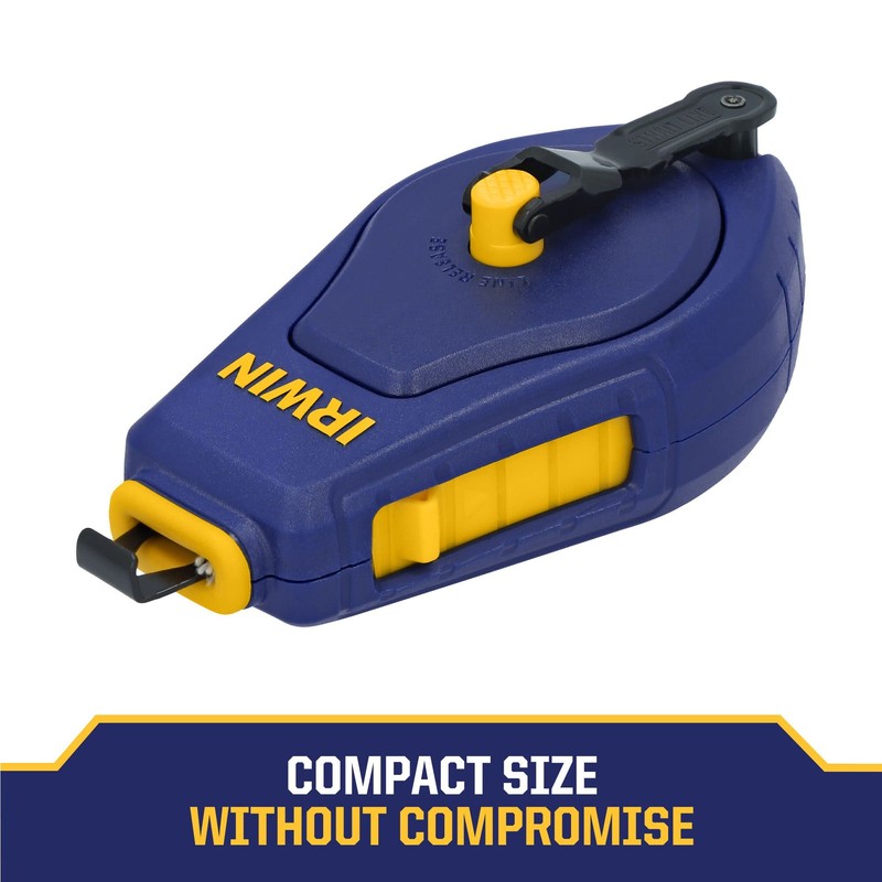 IRWIN Tools STRAIT-LINE COMPACT Chalk Reel, with Blue Chalk, 100
