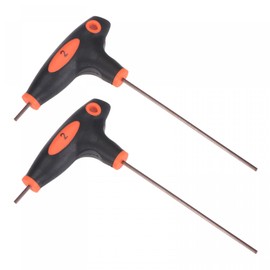 TOP-VIGOR 2Pcs 2mm Hex Key T-Handle, T Bar Dual End Wrench Spanner Allen Key for Home Repair and Mechanical Maintenance, Metric S2 Steel