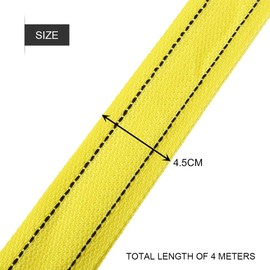 Qiilu Tow Rope, 4 Meter Load 5 Ton Tow Rope Heavy Duty Car Trailer Towing Rope Strap Tow Cable with Hooks Emergency Vehicle Tool
