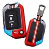 HIBEYO Flip 2 Button Key Fob Cover Compatible with Jeep