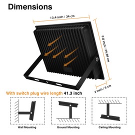 ZHMA 2 Pack 150W Led Flood Lights Outdoor, 12000LM Super Bright Work Light, IP66 Waterproof, 6500K Daylight White, Outdoor FloodLights for Backyard,Playground,Basketball Court