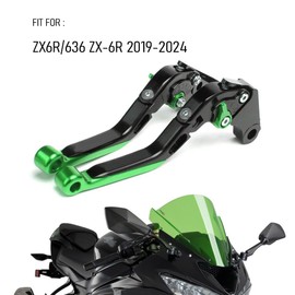 YOUMOTECH for Kawasak ZX6R ZX 6R 636 ZX6 R ZX-6R ZX636 2019-2023 Folding Extendable Adjustable Brake Clutch Levers Accessories CNC Aluminum Alloy Ninja zx-6r Hand Brake Lever (D)