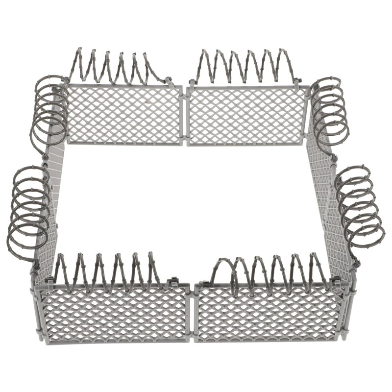 Versatile DIY Miniature Fence Set - Light Grey Plastic -