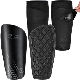 Northdeer Shin Guard, Shin Guard, Shin Guards, Leg Guards for Adults, Kids, with Calf Sleeve, Innovative Double Pockets, Junior & Kids, Leg Sleeve Included, Soccer Wear, Futsal Sports Supporter Set